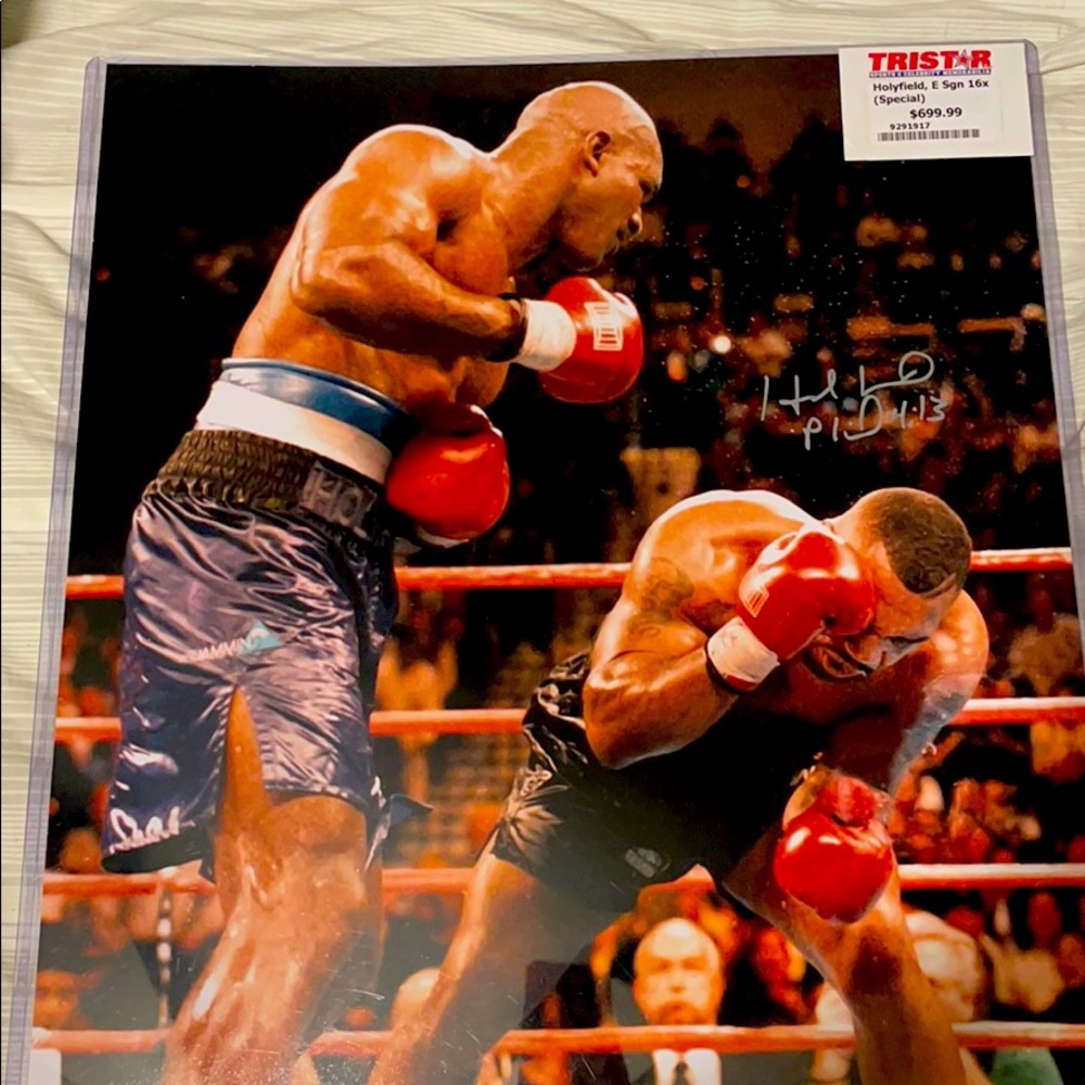 Holyfield e sign boxing poster 16x